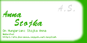 anna stojka business card